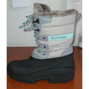 Knixmax Women's Sz.9 Winter Boots  Waterproof Mid Calf Fur Lined Lace-Up Snow